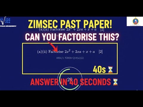 ZIMSEC Factorisation Practise BEFORE Time Runs Out ⏳