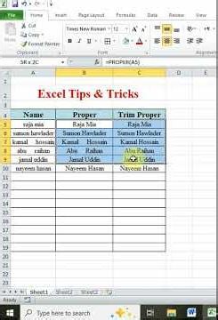 Use of Proper and Trim Shortcut Formulas in Excel #excelformula #exceltricks #shortcutkeys
