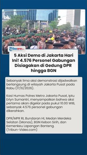 Polisi Siapkan 4.576 Personel Gabungan untuk Amankan Lima Aksi Demo di Jakarta Pusat Hari Ini