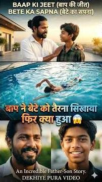 बाप ने बेटे को तैरना सिखाया फिर क्या हुआ 😱 #trending #papa #beta #inspiration #motivation