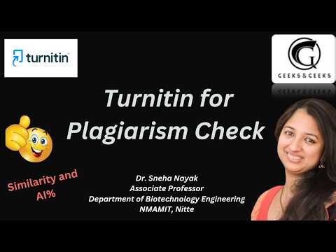Turnitin Plagiarism Detection Tool – Dr. Sneha Nayak
