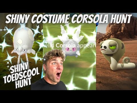 ✨Shiny Costume Galarian Corsola & Shiny Toedscool Hunt LIVE In Pokemon Go!✨