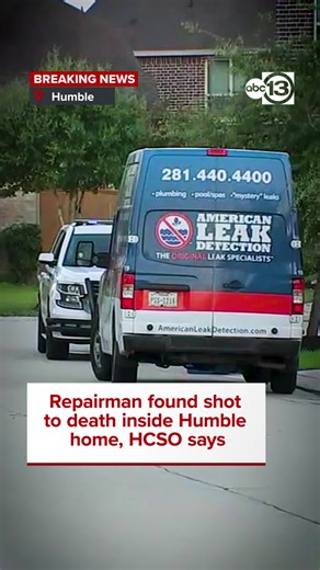 Deputies found the repairman shot to death after family members said they were worried when he didn't come home from work, according to the sheriff's office. #houston #breakingnews #humble #harriscounty #crime #investigation #houstonnews #hcso #abc13