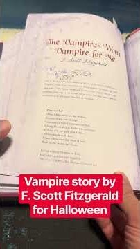 Vampire story by F. Scott Fitzgerald for Halloween