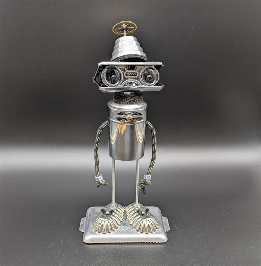 Found Object Binocular Head Robot - Assemblage Art - Etsy