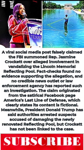 Did FBI Summon Jasmine Crockett For Her Alleged Role In Reflecting Pool Vandalism?