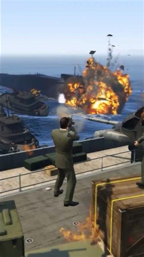 Brave 💂‍♂️ Army Chiefs Defend Navy Aircraft Carrier Using RPGs to Destroy Enemy Warship | GTA V