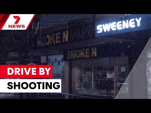 Tobacco store targeted in Melbourne drive-by shooting | 7NEWS