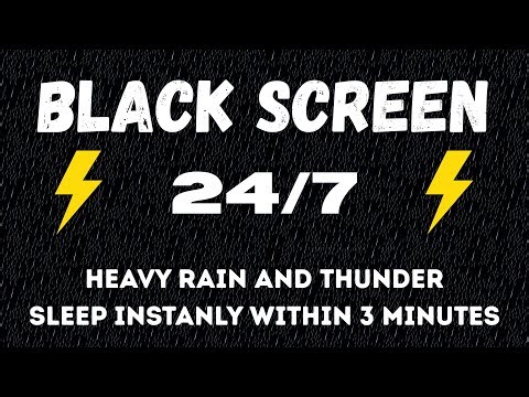 🔴 Heavy Rain and Thunder Sounds for Sleeping - Black Screen | Night Storm to Relax Body
