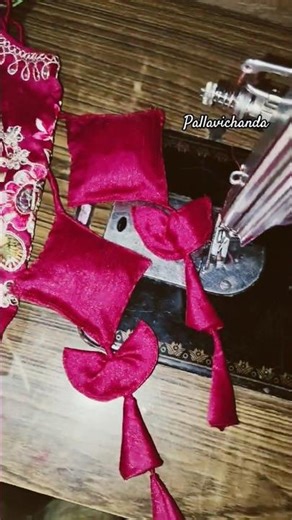 Final look😍|beautiful embroidery blouse 😍|latkan design|beautiful tassel @PallaviCreatesYT #fypシ