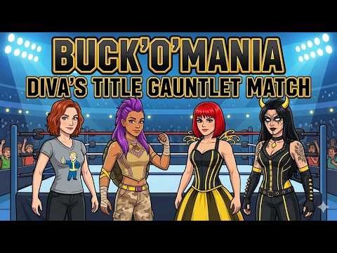 BUCK'O'MANIA Match 2 - BCW DIVA'S TITLE MATCH! 8 Woman Gauntlet Match