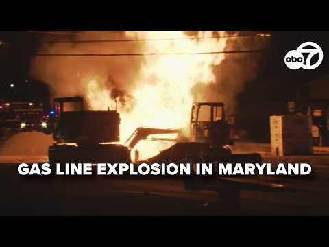 Massive fireball erupts at scene of gas leak turned explosion in Maryland, 1 hurt
