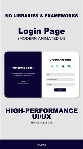 Smooth Animated Login Page in HTML CSS & JS 🔥 #Shorts #WebDevelopment