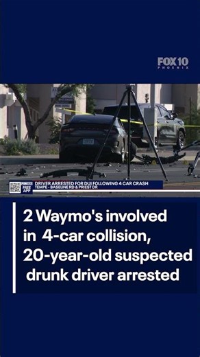 Suspected DUI driver causes 4-car collision, including 2 Waymo autonomous cars | FOX 10 Phoenix