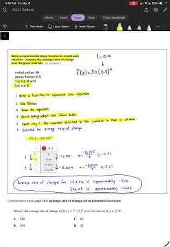 Average rate of change for exponential functions
