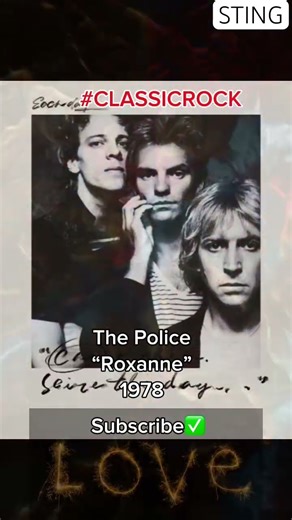 #Shorts #ClassicRock #ThePolice #STING #Roxanne #ReggaeRock #legendarybands