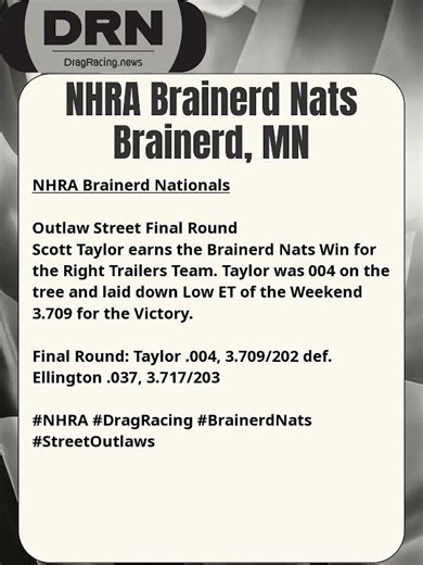 🏁NHRA Brainerd Nationals Outlaw Street Final Round Update🏁