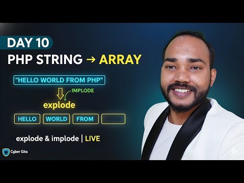 PHP explode & implode Explained | String to Array & Array to String | LIVE PHP Class