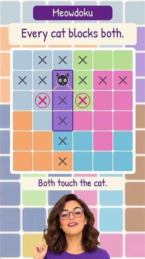 Meowdoku Tip: Cross Out the Middle! 🐱 #meowdoku #puzzlegame #fungame #catpuzzle #meowdokuwalkthrough