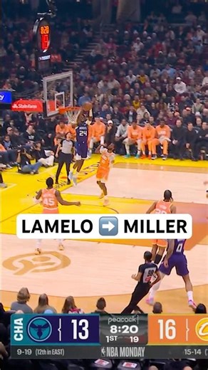 LaMelo with a half-court dime to Brandon Miller