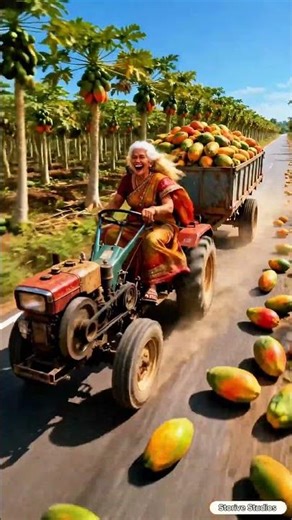 Grandma's Papaya Farm Turned Huge.Then Wolves Attacked! #wolves #papaya #fields