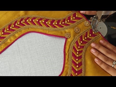 Blouse designs || cutting and stitching back neck blouse design || blouse back neck design