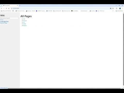 CS50’s Web Programming with Python and JavaScript; Django - wiki