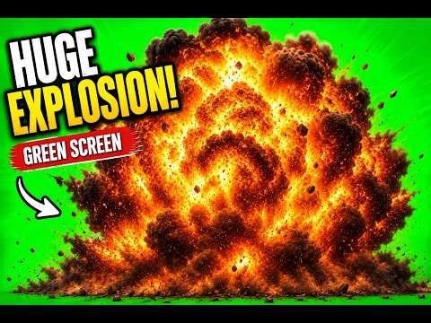 💥 Huge Explosion on Green Screen | Massive Fire Blast Chroma Key VFX HD