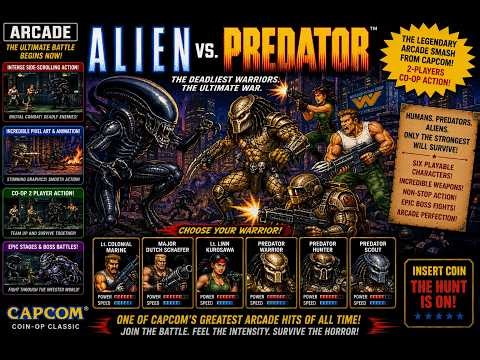 Alien vs Predator - Arcade - Full Playthrough / Walkthrough Gameplay