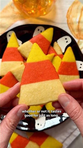 Candy Corn Shortbread Cookies