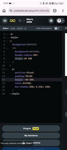 CSS Battles Daily Target 4th May 2026 Solution | 171 chars | CSS Challenges #cssbattles #css
