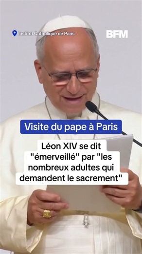 Visite du pape: Léon XIV se dit "émerveillé" par "les nombreux adultes qui demandent le sacrement"