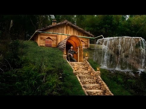 Man Builds a Beautiful Forest House with Water System | Primitive Survival Life Documentary