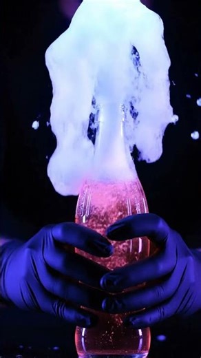 NEON Mentos + Cola Explosion 🤯💜 (Glowing Foam Blast!) #shorts #satisfying