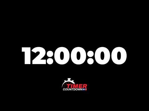 12 Hour Timer | Black Screen Countdown with Alarm