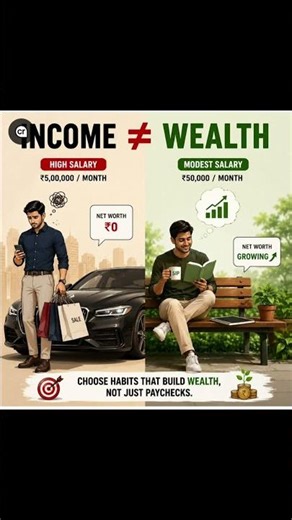 This infographic contrasts high income earners who focus on status symbols.