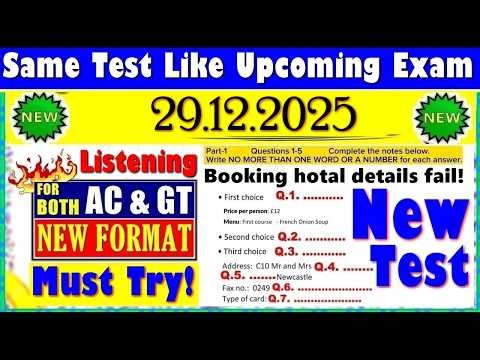 IELTS LISTENING PRACTICE TEST 2025 WITH ANSWERS | 29.12.2025