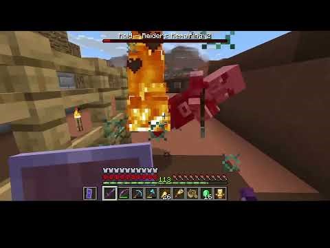 Minecraft Hardcore 1.21.11 Gameplay Link VS Illager Raid at Badlands