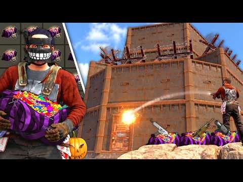 Raiding a CLAN BASE with ONLY LARGE HALLOWEEN BAGS in Rust