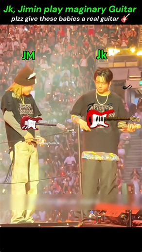 Jk, Jimin play imaginary Guitar, give my babies real one 😂🤩