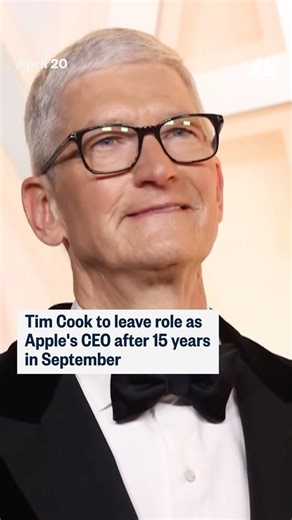 Tim Cook to leave role as Apple's CEO after 15 years in September
