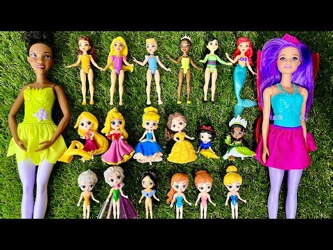 Disney Doll Collection | Frozen Elsa and Anna, Belle, Ariel | Unboxing Disney Mattel playset