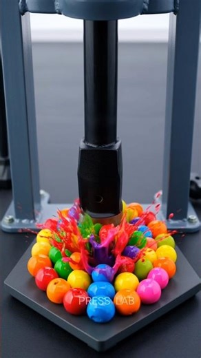 Color Ball Crushing | Most Satisfying Paint Explosion Ever 😍#presslab