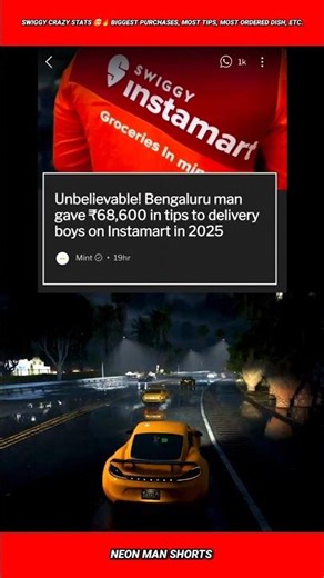 Swiggy Crazy Stats 🤯🔥 Biggest Purchases, Most Tips, Most ordered dish, etc. #shorts