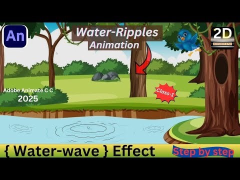 How to Water 🌊 ripples animation/water effect/2d animation tutorial in hindi/animate cc tutorial