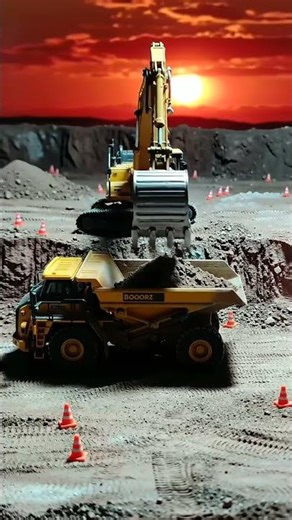 Tiny Titans at Work: RC Excavator & Dump Truck Action! 🚧