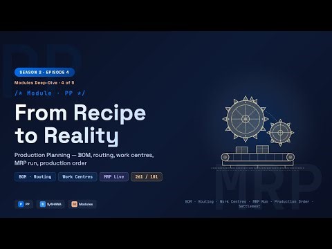 SAP PP Explained: From Recipe to Reality | BOM, Routing, MRP, Production Order | S2 Ep4