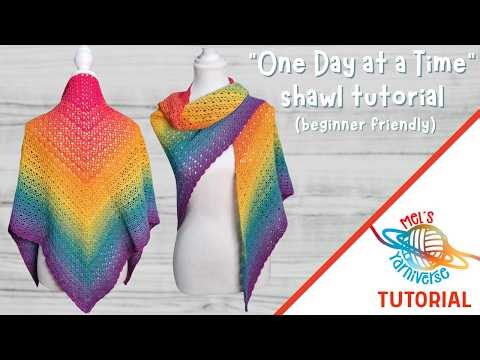 Easy Crochet Shawl Tutorial for Beginners | One Day at a Time Shawl 😃🧶