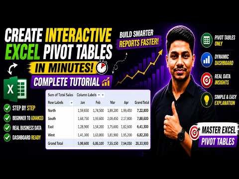 🔥 Create Interactive Pivot Tables Complete Tutorial 📈#Excel #PivotTable #DataAnalysis #dashboard