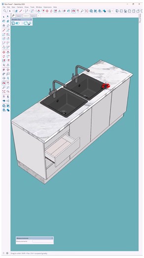 Clean Cuts Around a Kitchen Sink in SketchUp! 🔥 Dobbel cut plugin